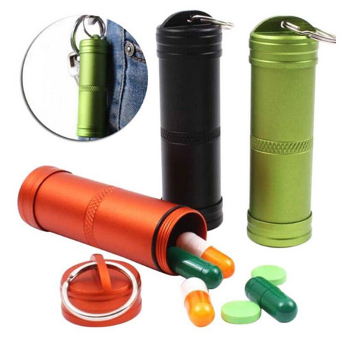 Travel Waterproof Aluminium Pil Box Case